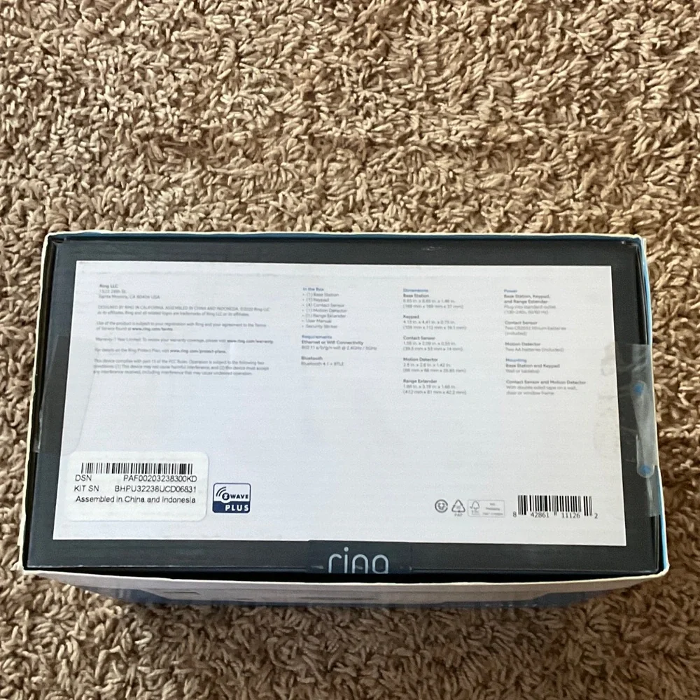 Ring Alarm Home Security Kit - White & Blue Packaging